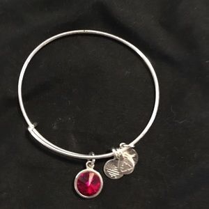 Alex and Ani Scarlet Birthstone (Jan) charm bangle